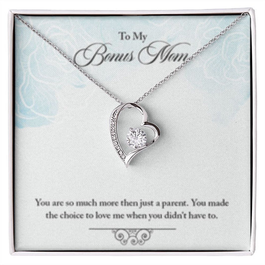 To My Bonus Mom Heart Necklace