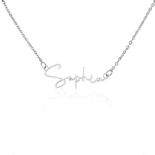 Signature Style Custom Name Necklace - White or Yellow